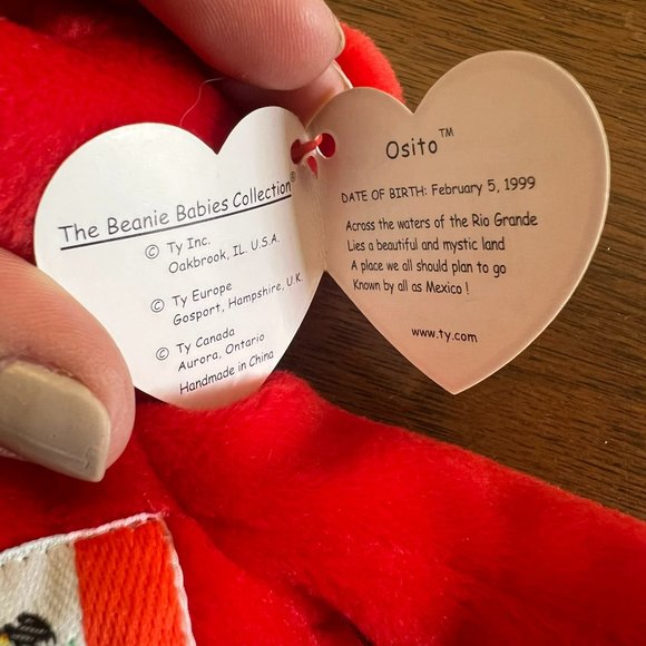 Osito the Bear Ty Beanie Baby - Mexican Bear - Picture 5 of 8